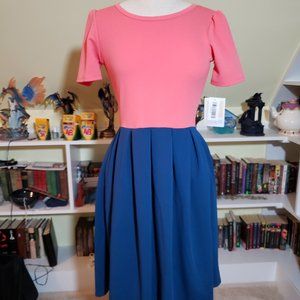 Lularoe Color Blocked Amelia Zipper Pleated S NWT